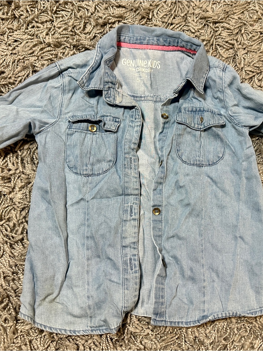 Genuine Kids by OshKosh Light Blue Denim Button-Down Shirt - Kids